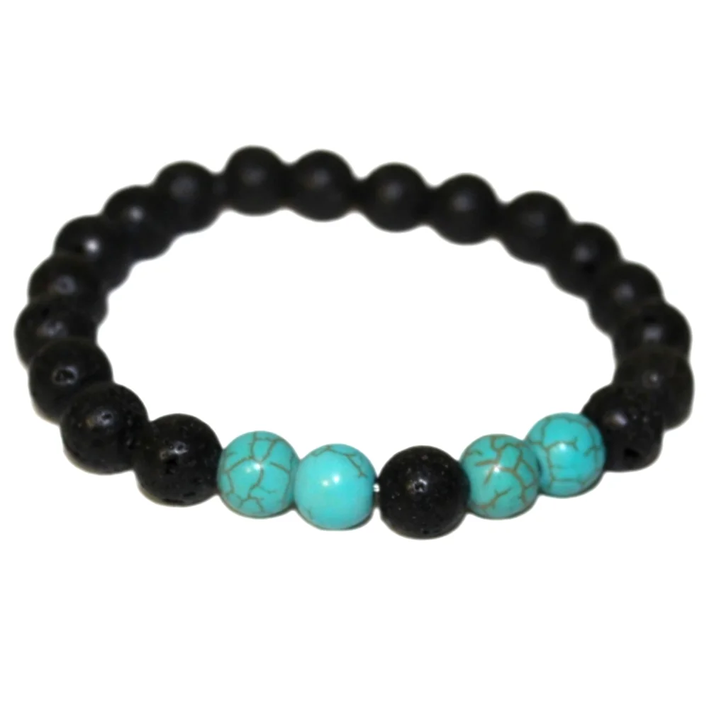 Black Agate & Turquoise Bracelet - Picture 1 of 12